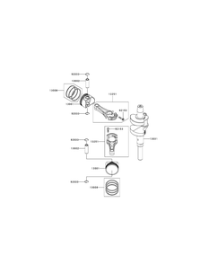 Kawasaki Fx850-S11 Piston And Crankshaft Diagram and Parts List for S6031-KW 53DI8DU6050-31HP Cub Cadet Lawn Tractor